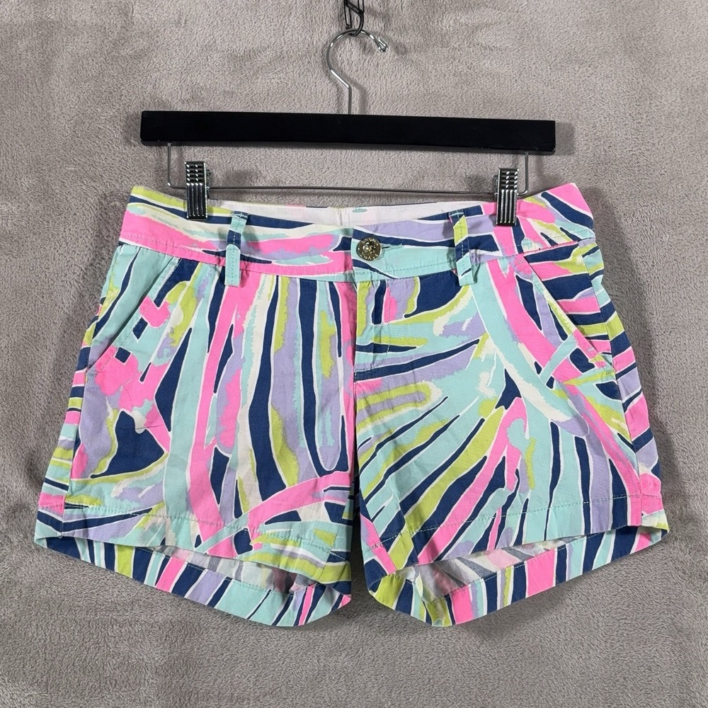 Lilly Pulitzer Callahan‎ Shorts Womens 0 Multicolor Tropical Print Chino Preppy
